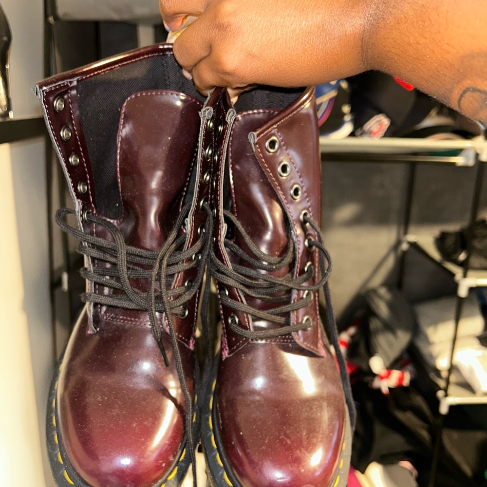 Dr. Martens Burgundy Combat Boots